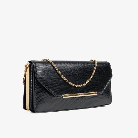 Salvatore Ferragamo Black Evening Bag with Gold Frame - Picture 1 of 11